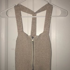 UO Ribbed Zip Up Front Cami